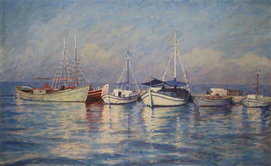 Robert Leggat Greek coastal landscapes 50 x 76cm, unframed.